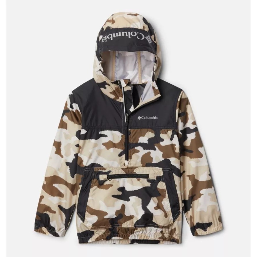 מאובנים עתיקים Trad Camo/שחור נוער פורח מעיל רוח קולומביה