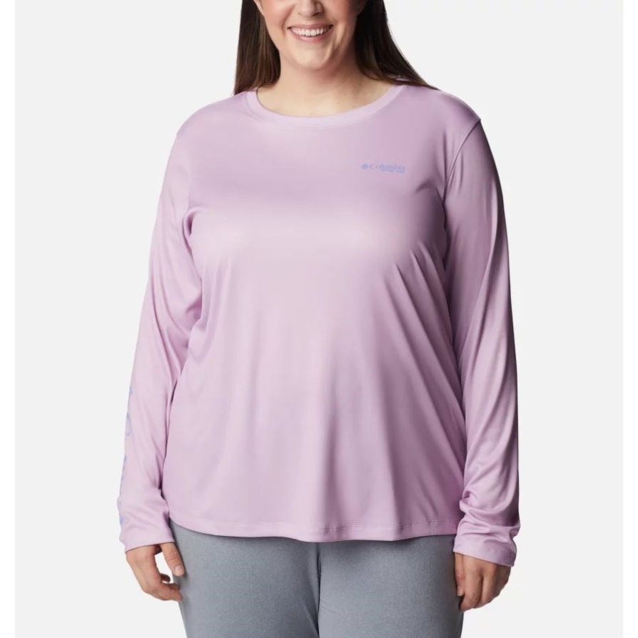 Aura/serenity נשים Pfg Tidal Tee Island Time חולצת שרוולים ארוכים פלוס מידה קולומביה