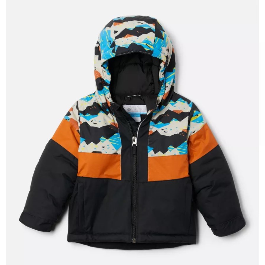 שחור/עתיק מאובנים Scrapscape בנים לפעוט Lightning Lift Ii Jacket Columbia