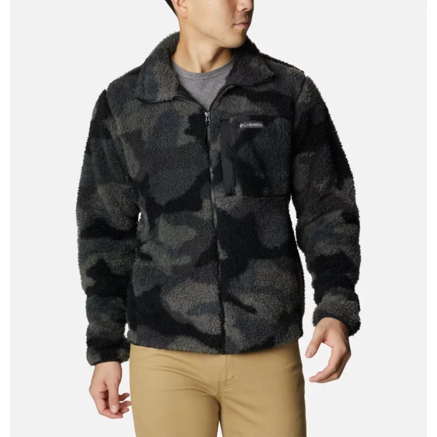 שחור מוד Camo גברים חורף פאס מעיל צמר שרפה קולומביה