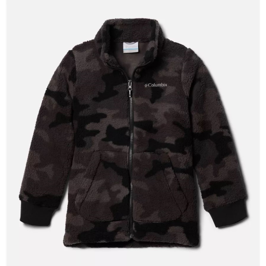 Black Trad Camo Columbia Boys Ridge Ii Full Zip Sherpa