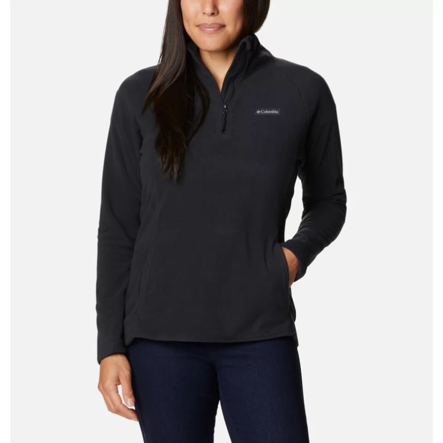 Ali Peak Ii Quarter Zip סוודר צמר שחור לנשים מותג קולומביה