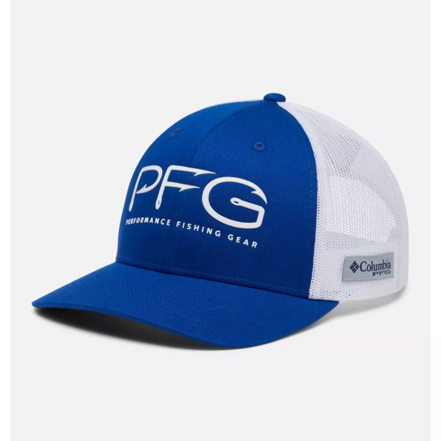 כחול Macaw/white Columbia Pfg רשת הצמדת ווים כדור כובע כתר גבוה