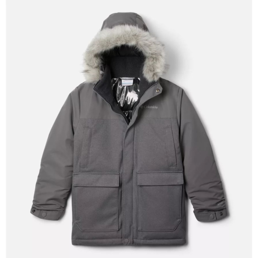 Boys' Boundary Bay Down Parka City Grey Columbia