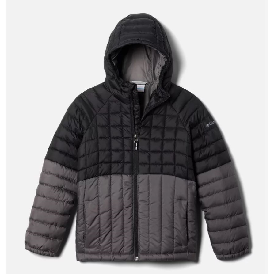 Boys' Humphrey Hills Jacket Puffer שחור/עיר אפור קולומביה