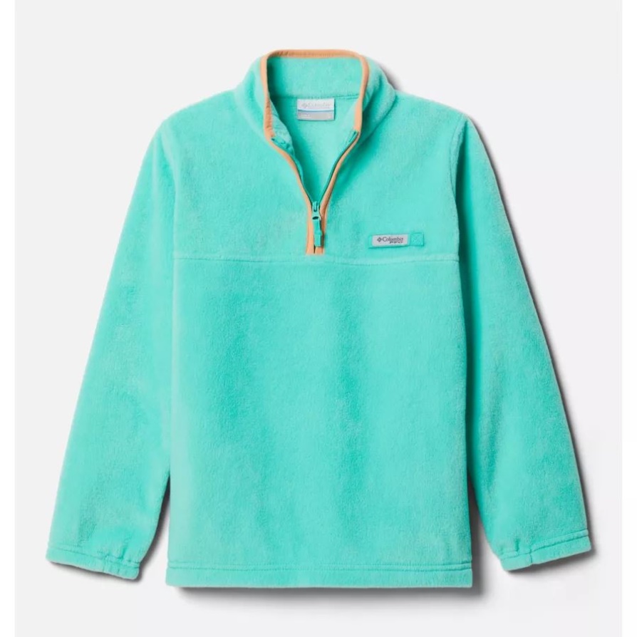סוודר צמר עם רוכסן לבנים Pfg Slack Tide סוודר פליסה קולומביה חשמלי טורקיז/צוף בהיר