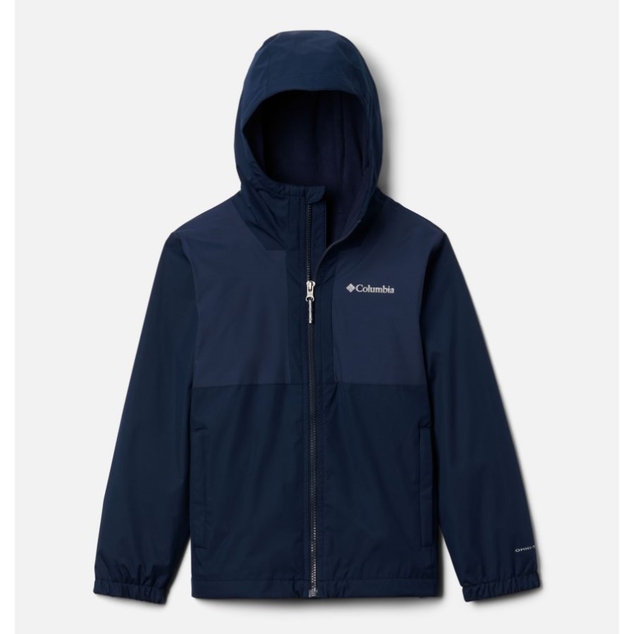 מסלולים גשומים לבנים מעיל צמר מרופד Coll Navy/coll Navy Slub Columbia