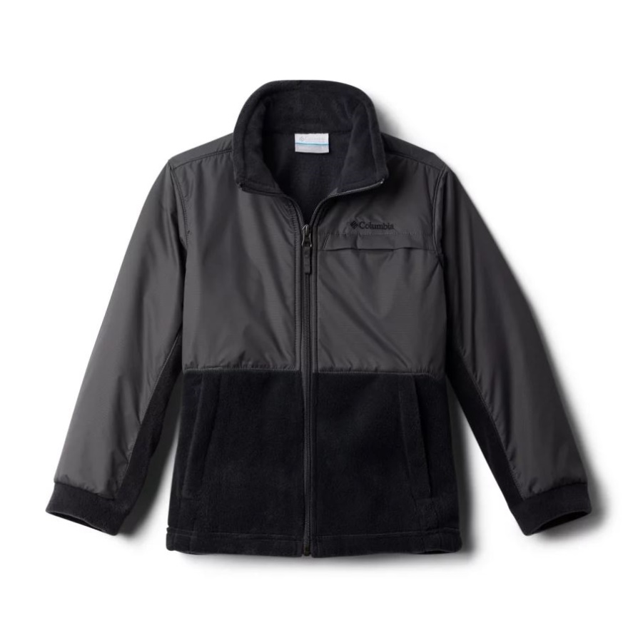 Boys' Steens Mountain Overlay מעיל פליס קולומביה שחור/גריל