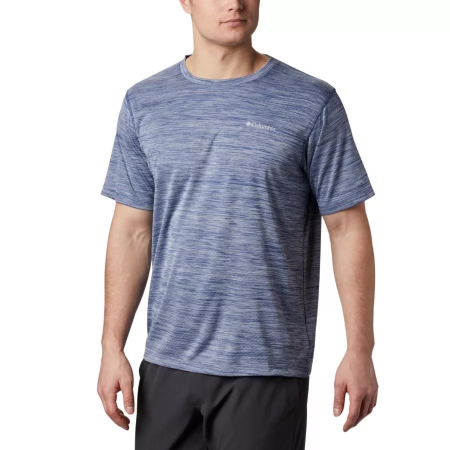 Carbon Heather Columbia גברים אפס חוקים חולצת שרוולים קצרים בכושר אקטיבי