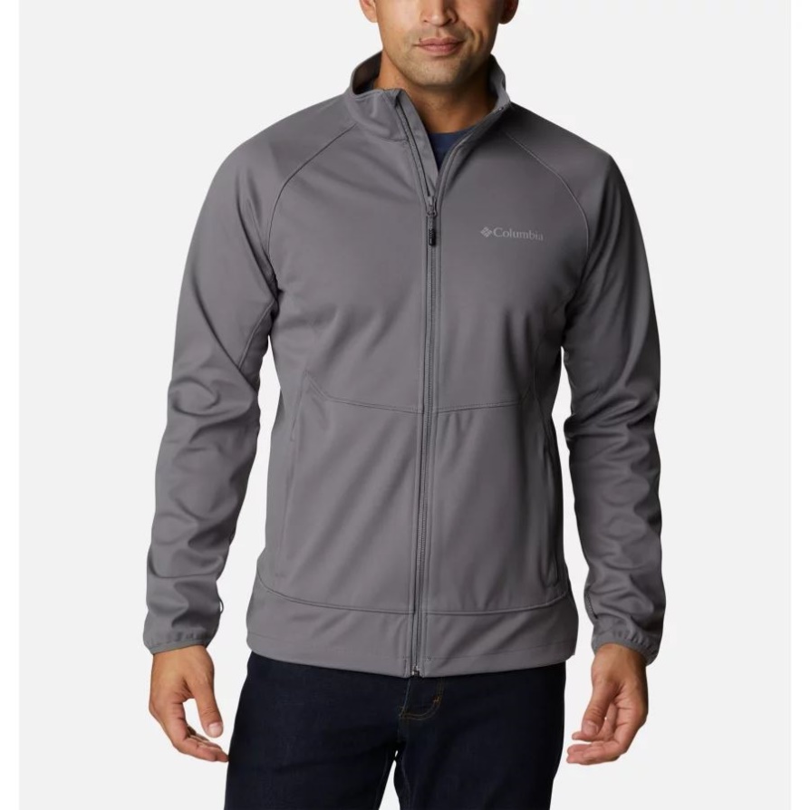 City ​​grey Columbia גברים Canyon Meadows מעיל הליכה קפוצ'ון Softshell