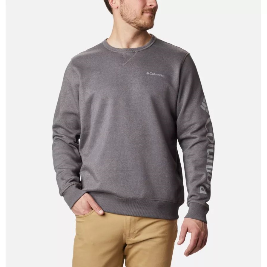 City ​​grey Heather/columbia אפור גברים קולומביה לוגו פליס צוות קולומביה