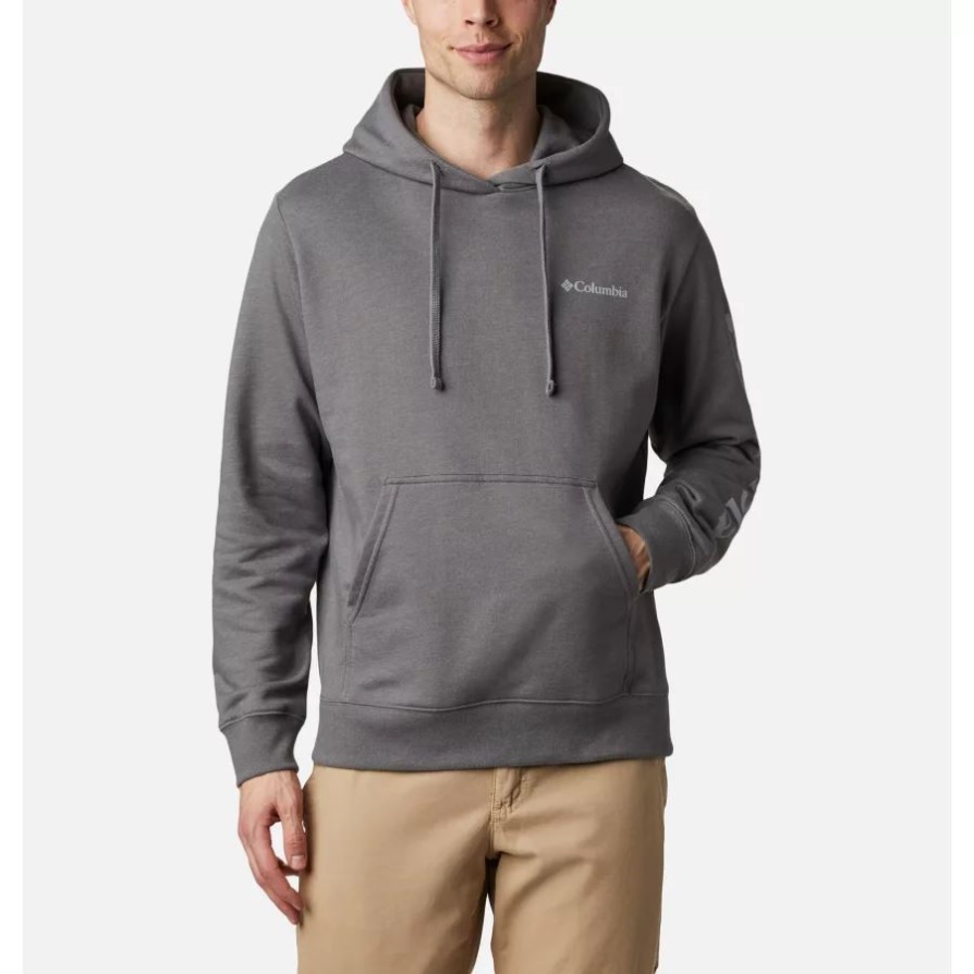 City ​​grey Heather גברים Viewmont Ii שרוולים גרפיים קפוצ'ון קולומביה