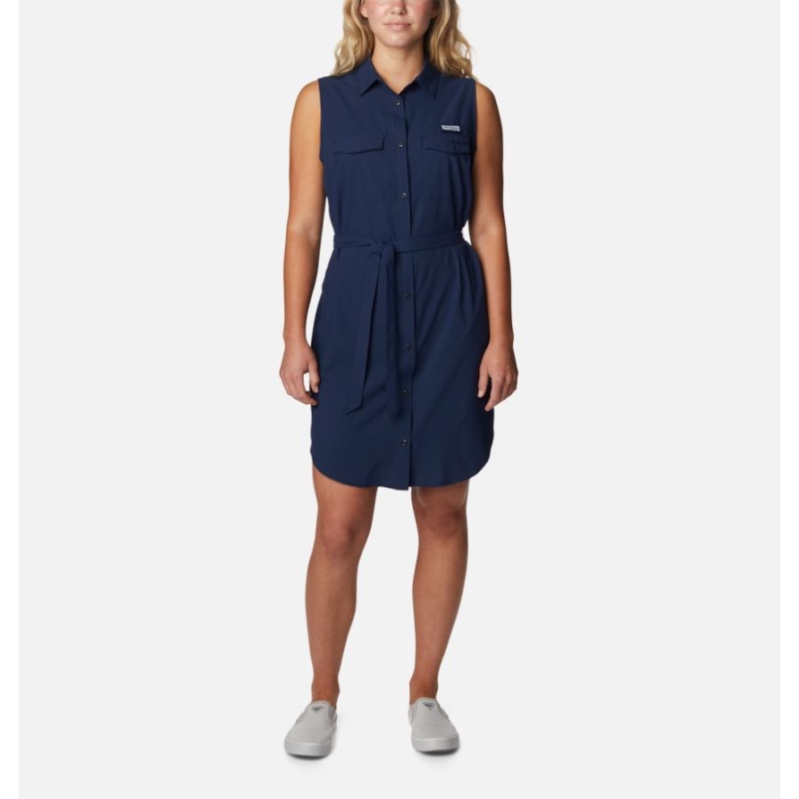 Collegiate Navy Columbia נשים Pfg Sun Drifter ארוגים שמלה II