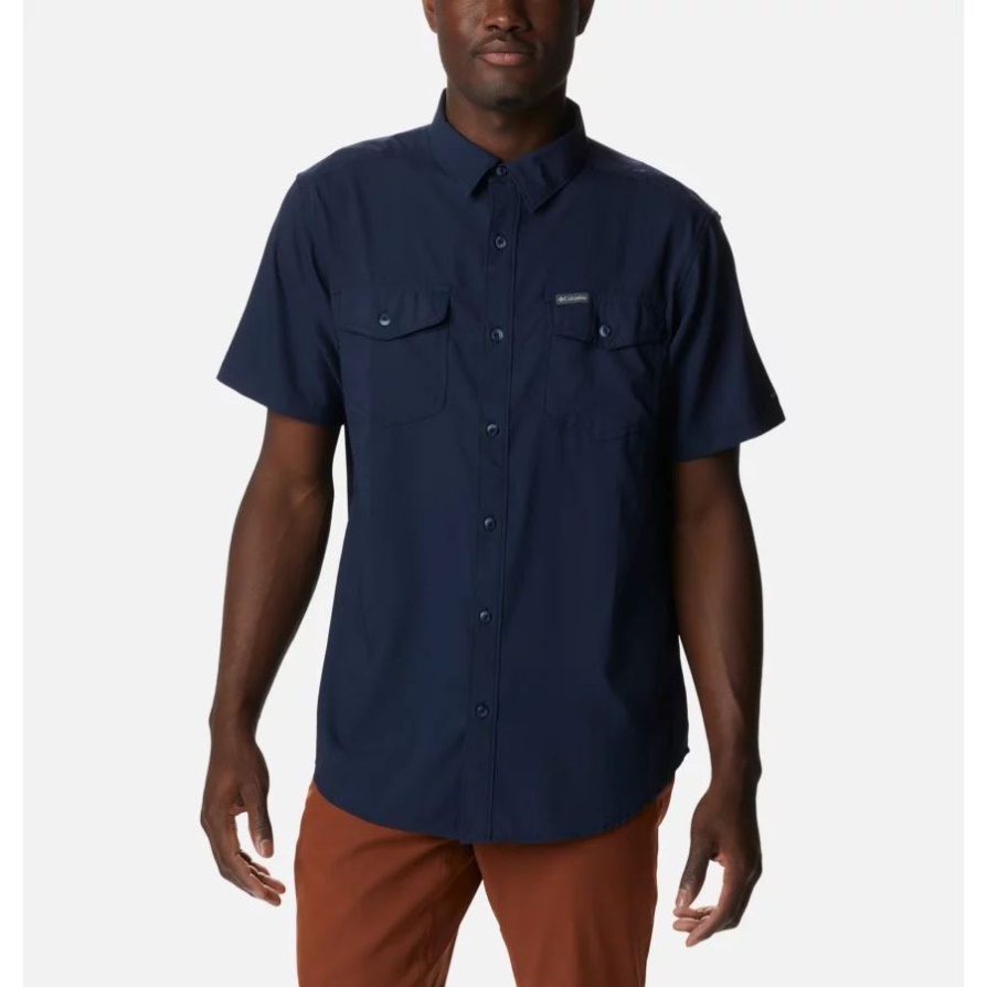 Collegiate Navy גברים Utilizer Ii חולצה מוצקה עם שרוולים קצרים קולומביה