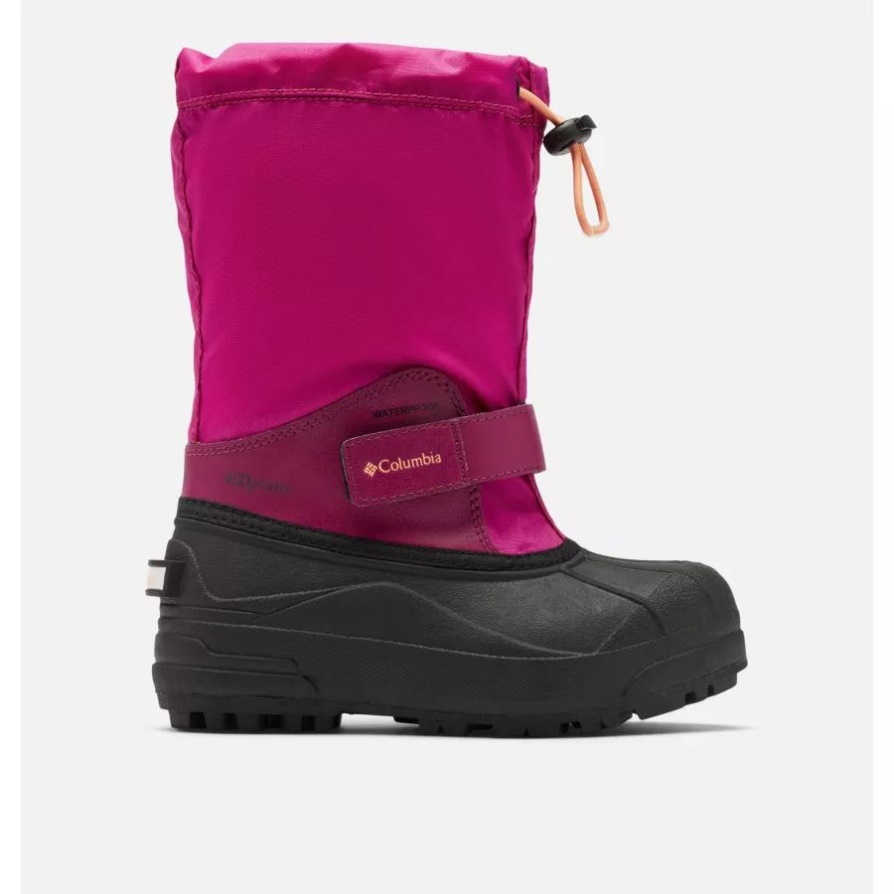 Columbia Big Kids's Powderbug Forty Snow Boot Wild פוקסיה/צוף בהיר