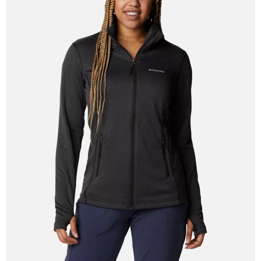 Columbia Black Heather Women's Park View Grid Fleece Full Zip