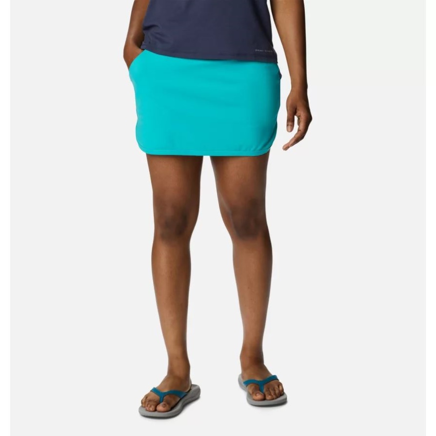 Columbia Bright Aqua נשים חוליות נחל מתיחה Skort