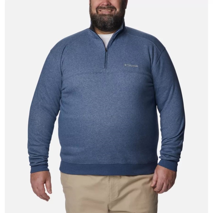Columbia Carbon Heather Hart Mountain Ii חצי רוכסן סווטשירט גדול