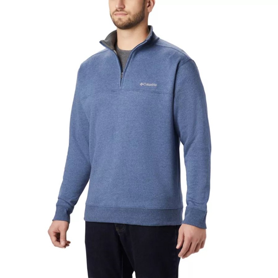 Columbia Carbon Heather גברים Hart Mountain Ii סווטשירט חצי רוכסן