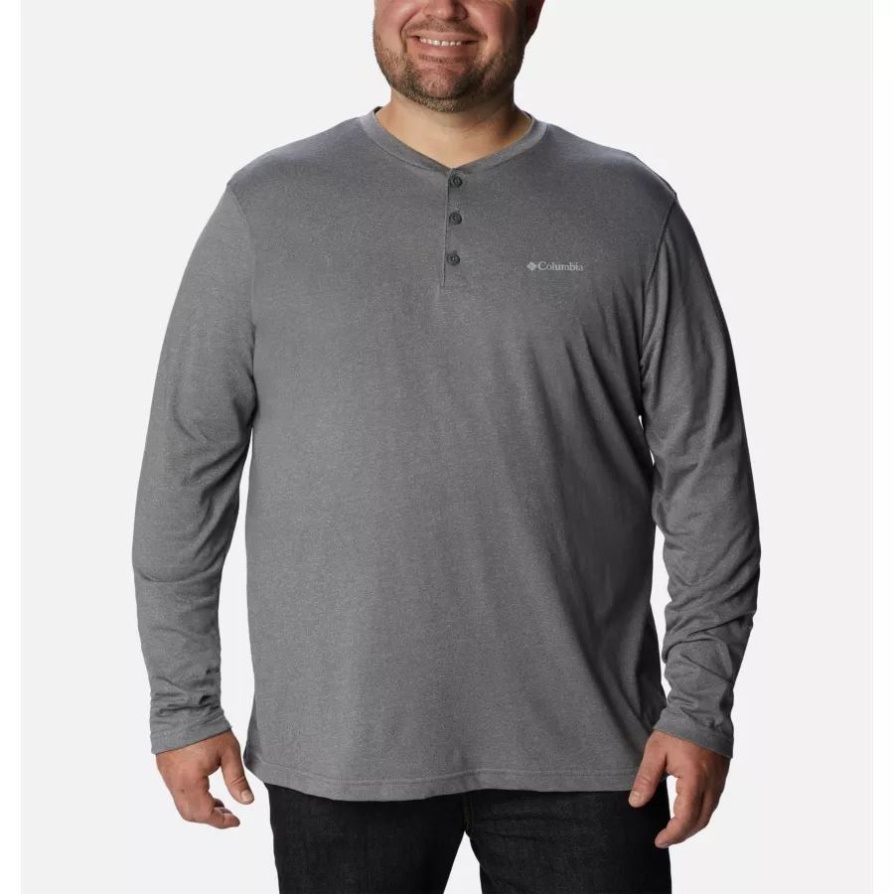 Columbia City Grey Heather Men's Thistletown Hills Henley Big