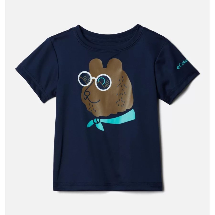 קולומביה קולג'י נייבי Bearly Shades לילדים פעוט גריזלי רכס חולצת טריקו גרפית עם שרוולים קצרים