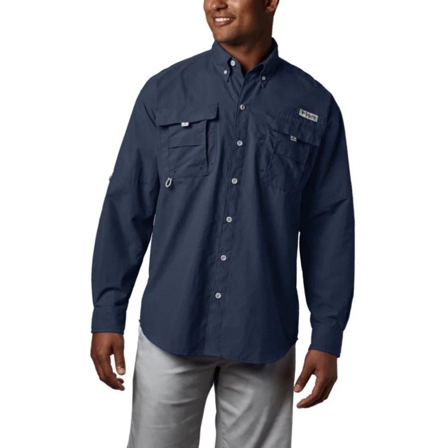 חולצת שרוולים ארוכים של Columbia Collegiate Navy גברים Pfg Bahama Ii