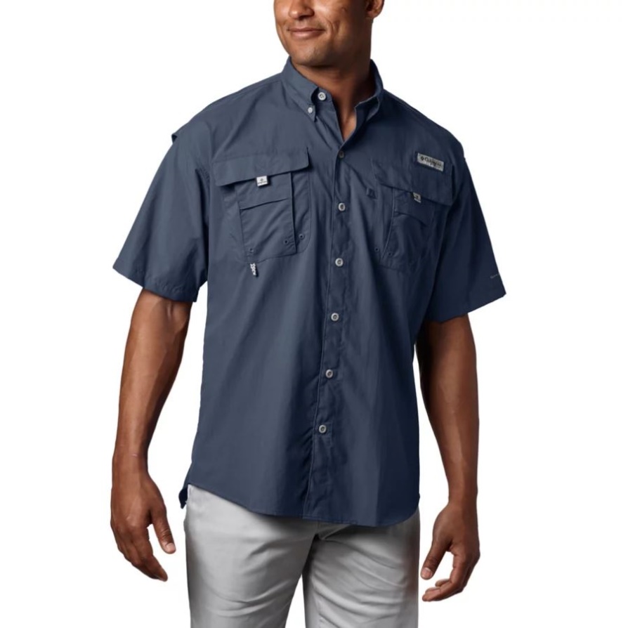 חולצת שרוולים קצרים של Columbia Collegiate Navy גברים Pfg Bahama Ii