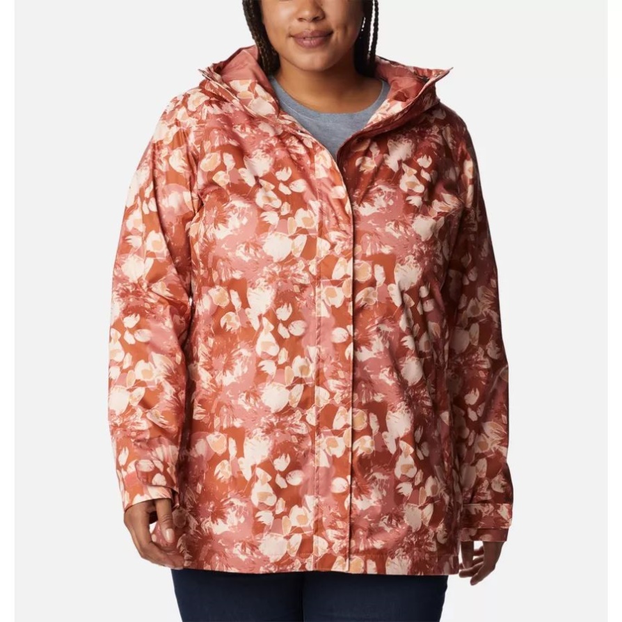 Columbia Dark Coral Solarized Tonal Women's Splash A Little Ii Jacket Plus Size