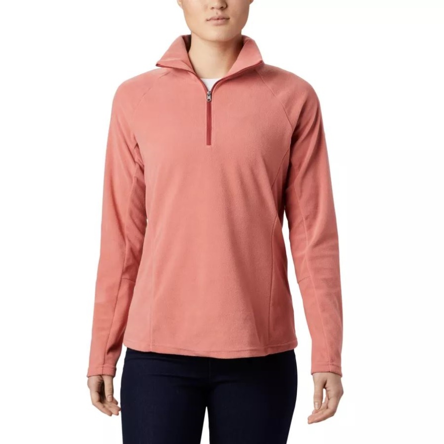 Columbia Dark Coral לנשים Glacial Iv חצי פליס רוכסן