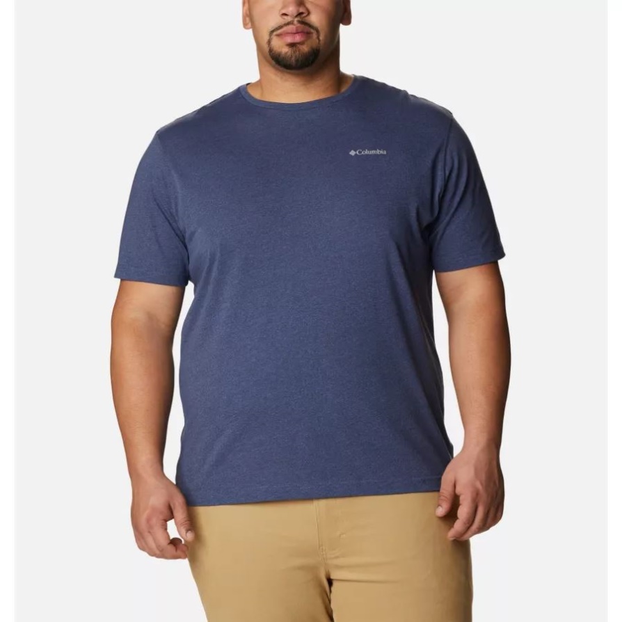 Columbia Dark Mountain Heather גברים Thistletown Hills חולצה עם שרוול קצר גדול