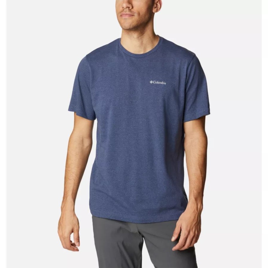 Columbia Dark Mountain Heather גברים Thistletown Hills חולצה עם שרוולים קצרים