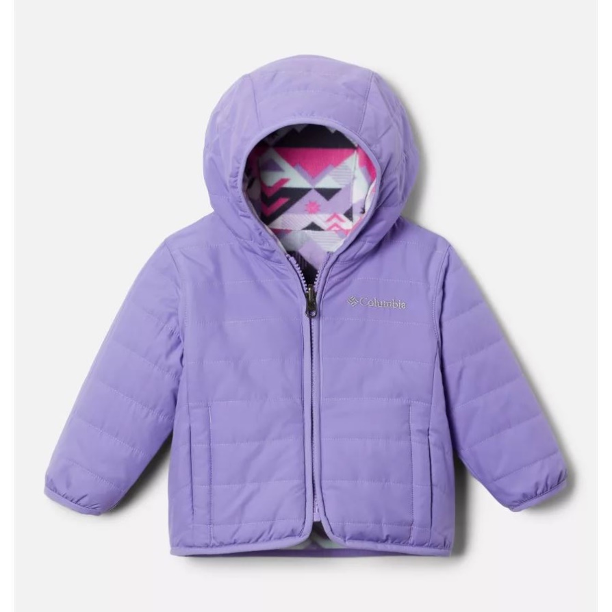 Columbia Infant Double Trouble Jacket הפיך פייזלי סגול/לבן מחסום