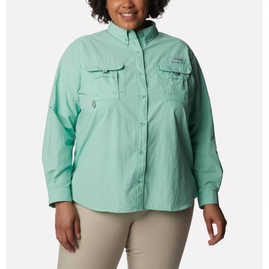 Columbia Kelp נשים Pfg Bahama שרוול ארוך פלוס מידה