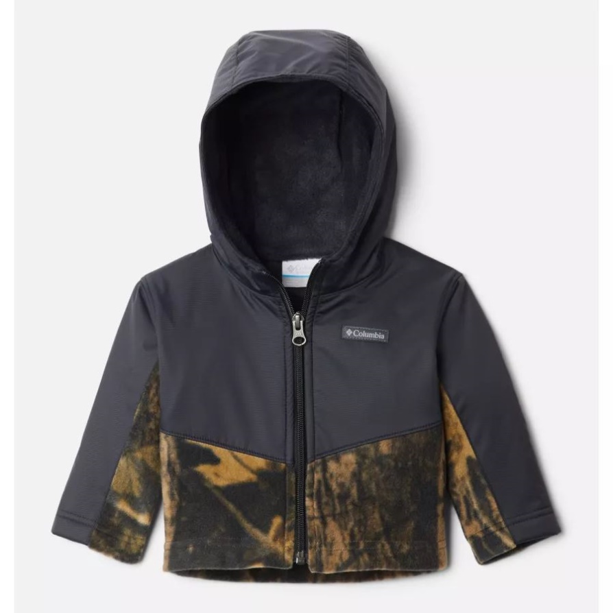 Columbia Kids' Infant Steens Mountain Overlay מעיל ברדס הדפס Timberwolf/שחור