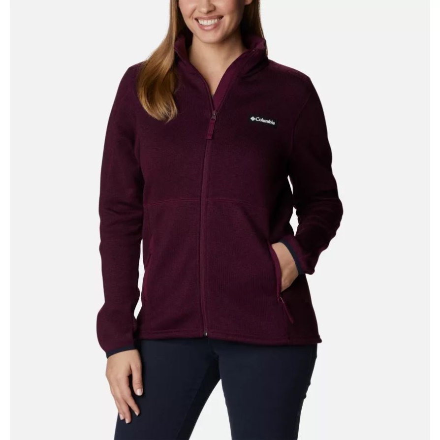 סוודר לנשים קולומביה Marionberry Heather ז'קט עם רוכסן מלא