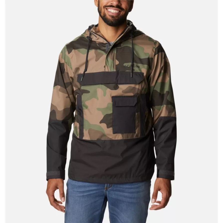 Columbia גברים Buckhollow Anorak Cypress Mod Camo Print/shark