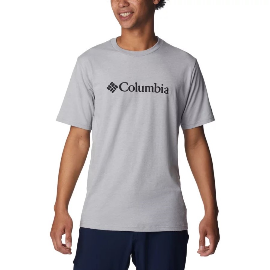 Columbia גברים Csc Basic לוגו שרוול קצר קולומביה אפור/חום