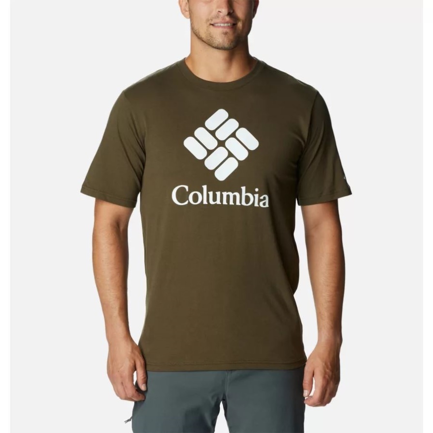 Columbia Men's Csc Basic Logo Tee Green זית/csc מוערם לוגו