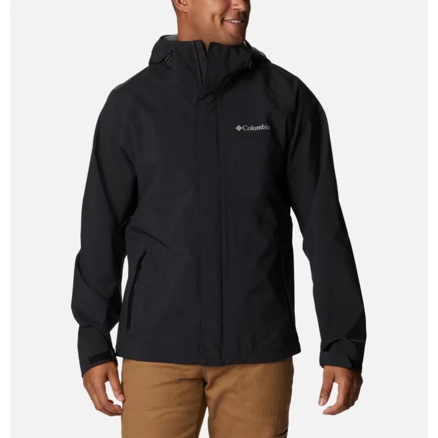 מעיל מעטפת עמיד למים לגברים של Columbia Earth Explorer שחור