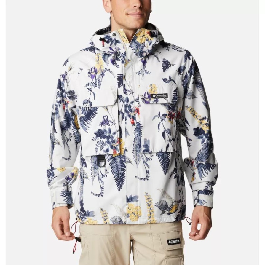 Columbia Men's Field Creek Fraser Shell Jacket מלח ים הדפס מדריך חיות בר