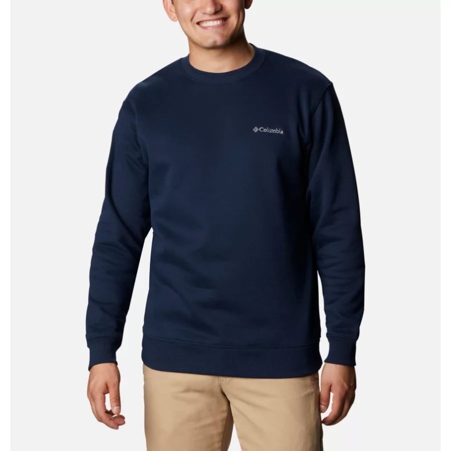 Columbia Men's Hart Mountain Ii Crew סווטשירט גבוה קולג'י צי