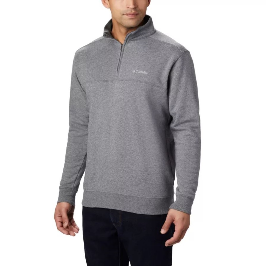 Columbia Men's Hart Mountain Ii סווטשירט חצי רוכסן פחם אברש
