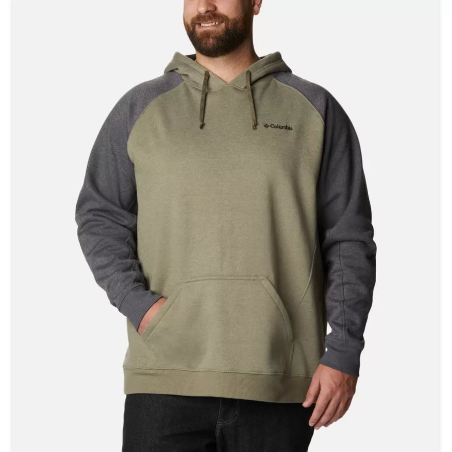 Columbia Men's Hart Mountain Ii קפוצ'ון גדול אבן ירוק אברש/כריש אברש