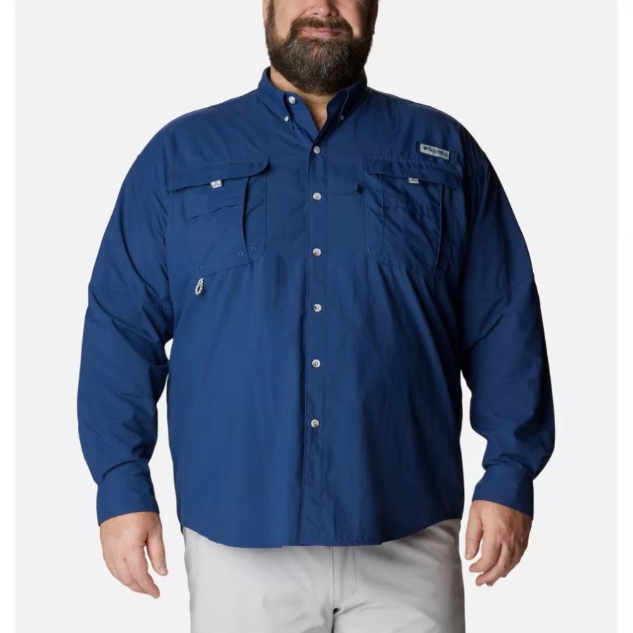 Columbia גברים Pfg Bahama Ii חולצת שרוולים ארוכים קרבון גדולה