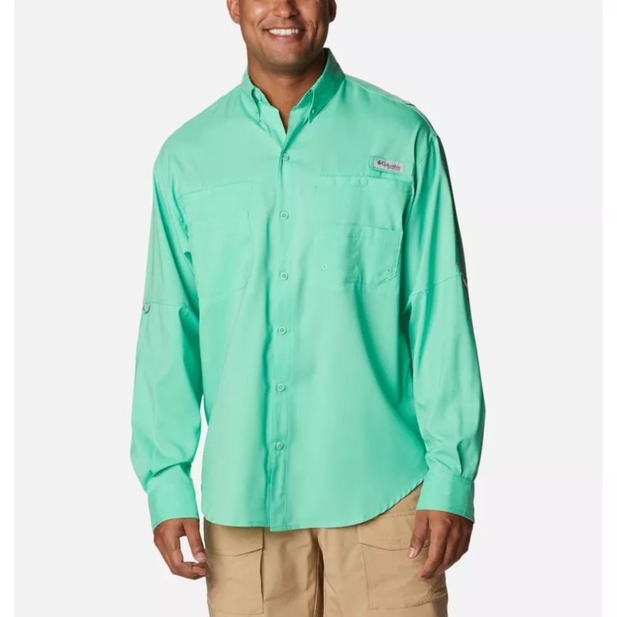 Columbia Pfg Tamiami Ii לגברים חולצת שרוולים ארוכים ירקן בהירה