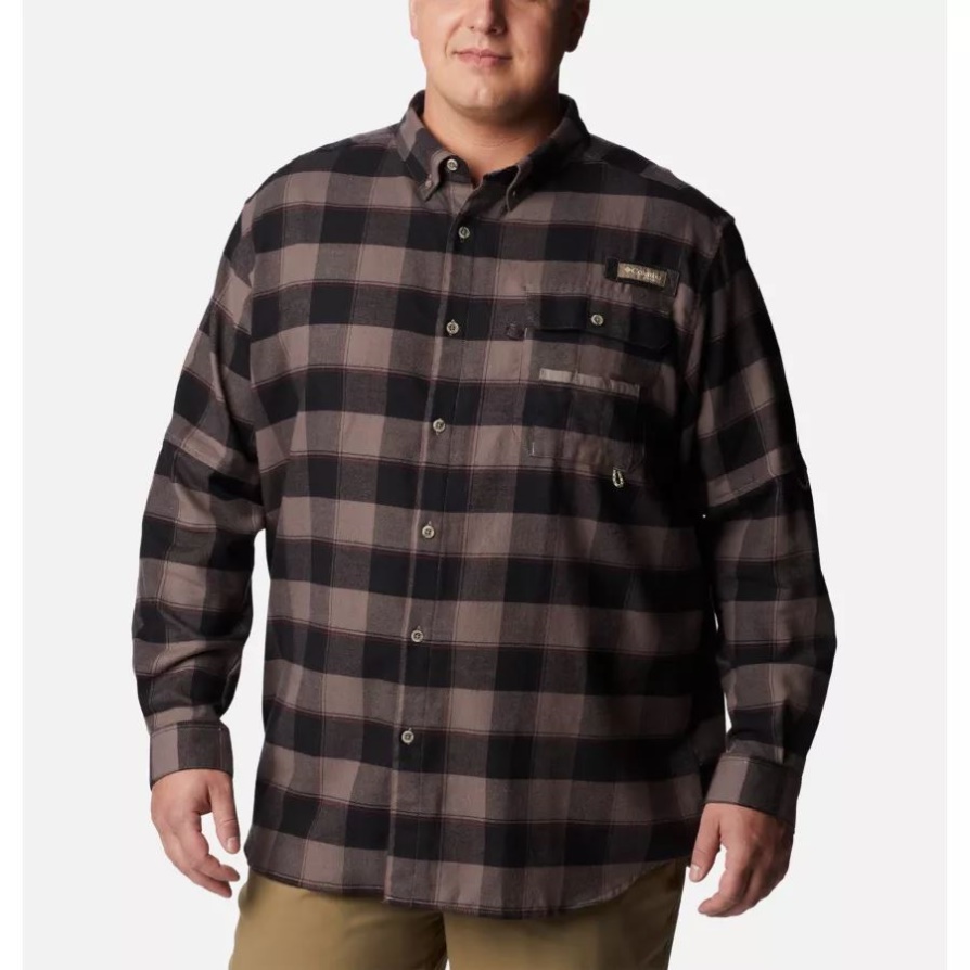 Columbia Men's Phg Sharptail פלנל משבצת גדולה מברזל שמנמן