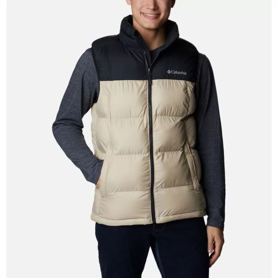 Columbia Men's Pike Lake Vest מאובן עתיק/שחור