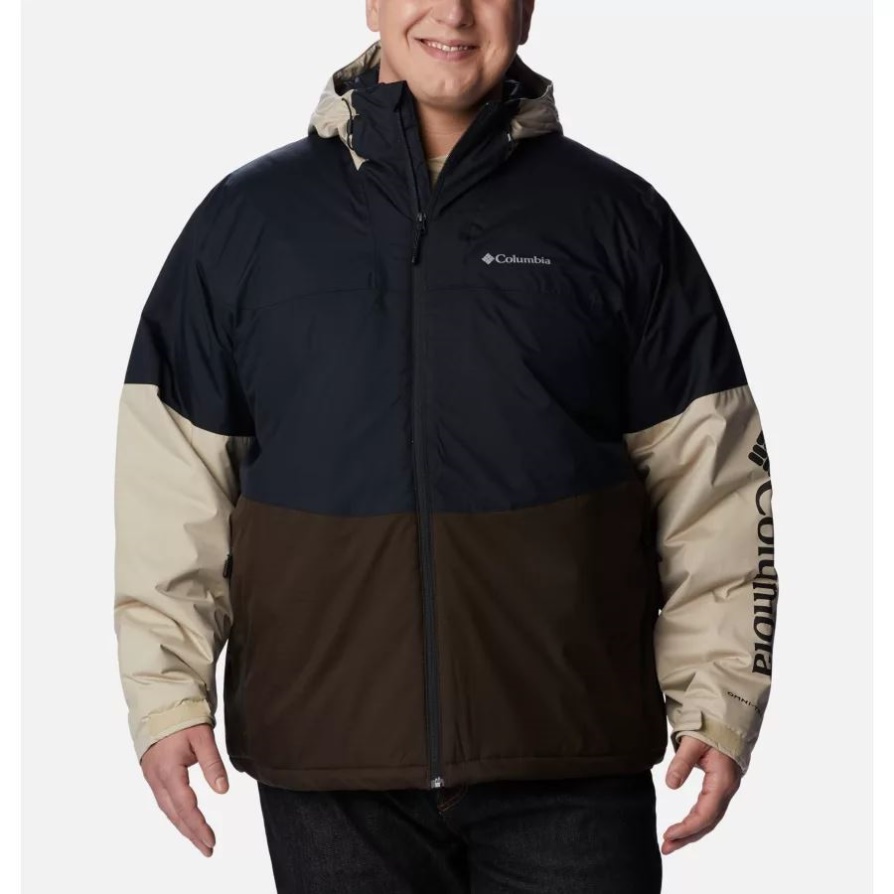 Columbia Men's Point Park Jacket מבודד מידה מורחב שחור/קורדובן/מאבן עתיק