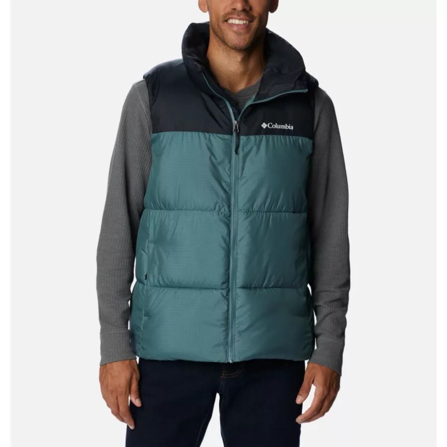 Columbia Men's Pufffect Ii וסט מתכת/שחור