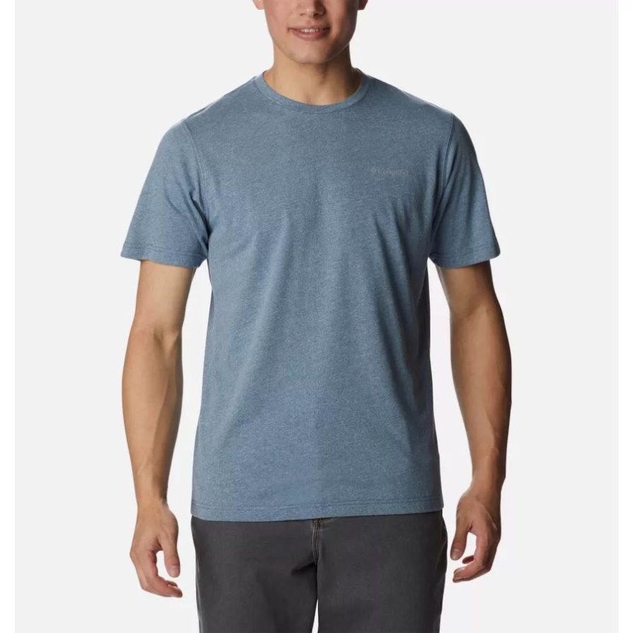 Columbia Men's Thistletown Hills חולצת שרוולים קצרים גדולה כהה הרים/כחול שמיים